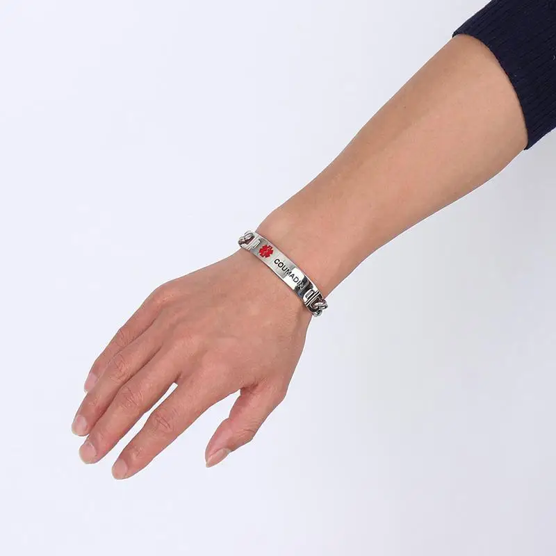 Персонализированный медицинский браслет с гравировкой для мужчин из титановой стали с тегом AUTISM - ювелирное изделие напоминающее о неотложной помощи.