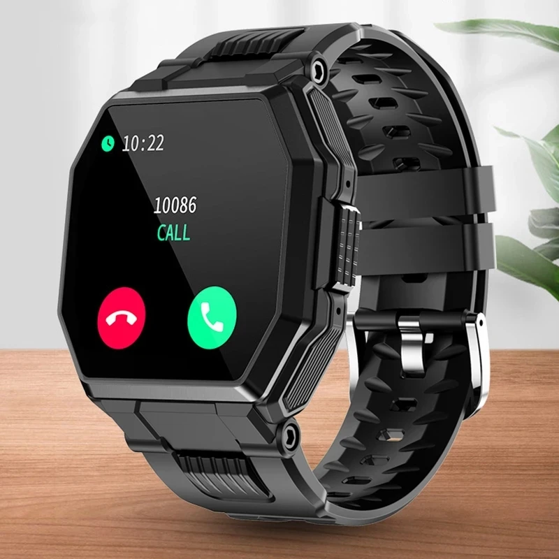 

2021 Luxury Military sport Smart Watch Men Full screen touch Blood pressure Heart rate monitor Bluetooth call smartwatch Men's