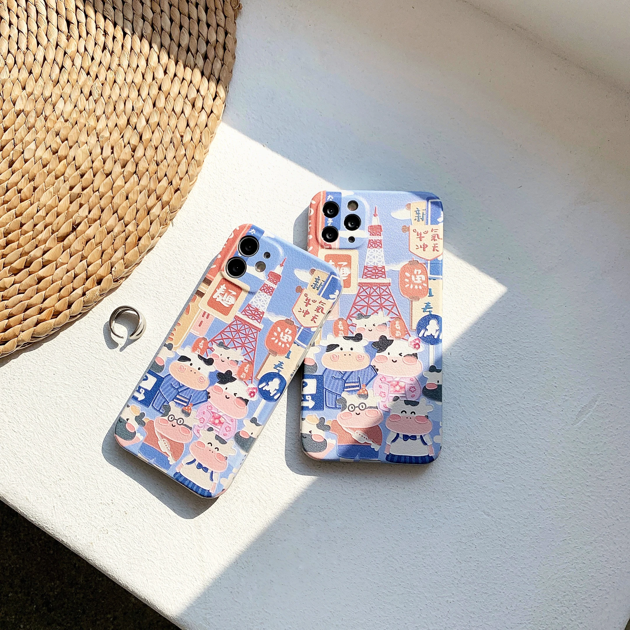 

Straight side-street cow suitable for iphone12 mini / 11 Pro Max mobile phone case 7 / 8plus x xsmax xr protective cover