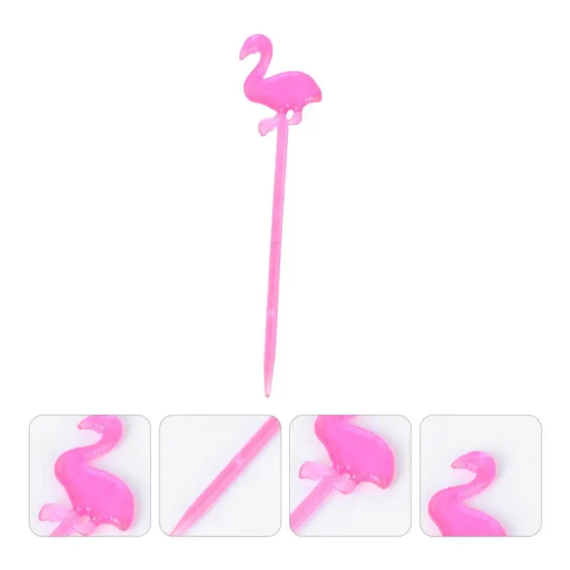 50 шт. Буфетная вилка десерты для торта палочки салата пищевые с фламинго