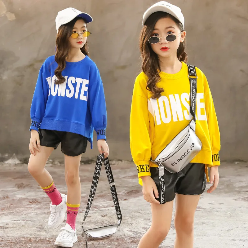 

Girls' Sweatshirts Baby's Kids Outwear 2021 Casual Spring Autumn Top Teenagers Pullover Formal Sport Cotton Children's Clothing