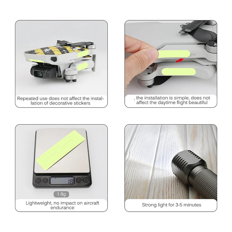2 шт. флуоресцентные наклейки для DJI Mavic Mini светящиеся Ночной светильник Дрон