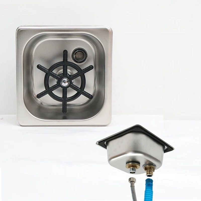 

Cup Washer,Stainless Steel Automatic Cup Washer Glass Cleaning Rinser Bar Rinser Glass Rinser,Kitchen Sink Accessories