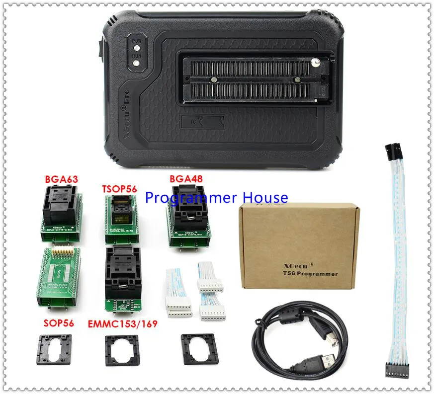 Программатор XGecu T56 для PIC/NAND Flash/EMMC TSOP48/TSOP56/BGA48/63/64/100/153/162/169/221 56Pin драйвер ISP