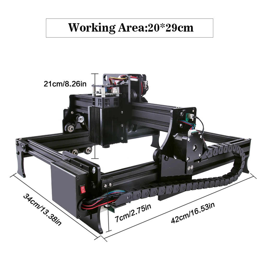3000mW/7000mW Laser Engrave Machine Upgrade Version DIY Desktop CNC Wood Router Support Computer/Android Wifi/Off-line Control |