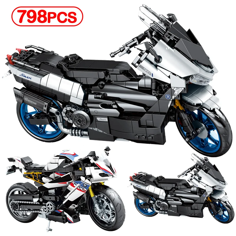 

814 шт., Детский конструктор «мотоцикл»