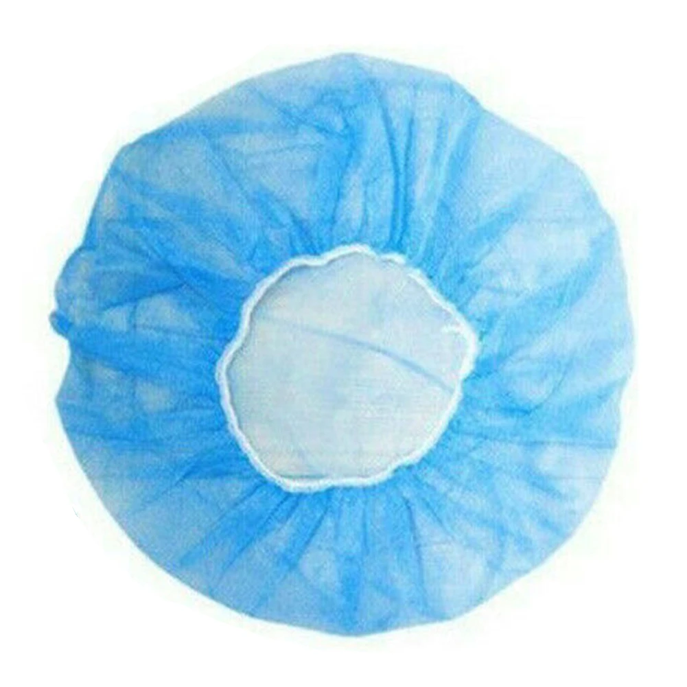 

100Pcs Disposable Non Woven Home Hotel Shower Elastic Hair Net Hat Bouffant Cap light material