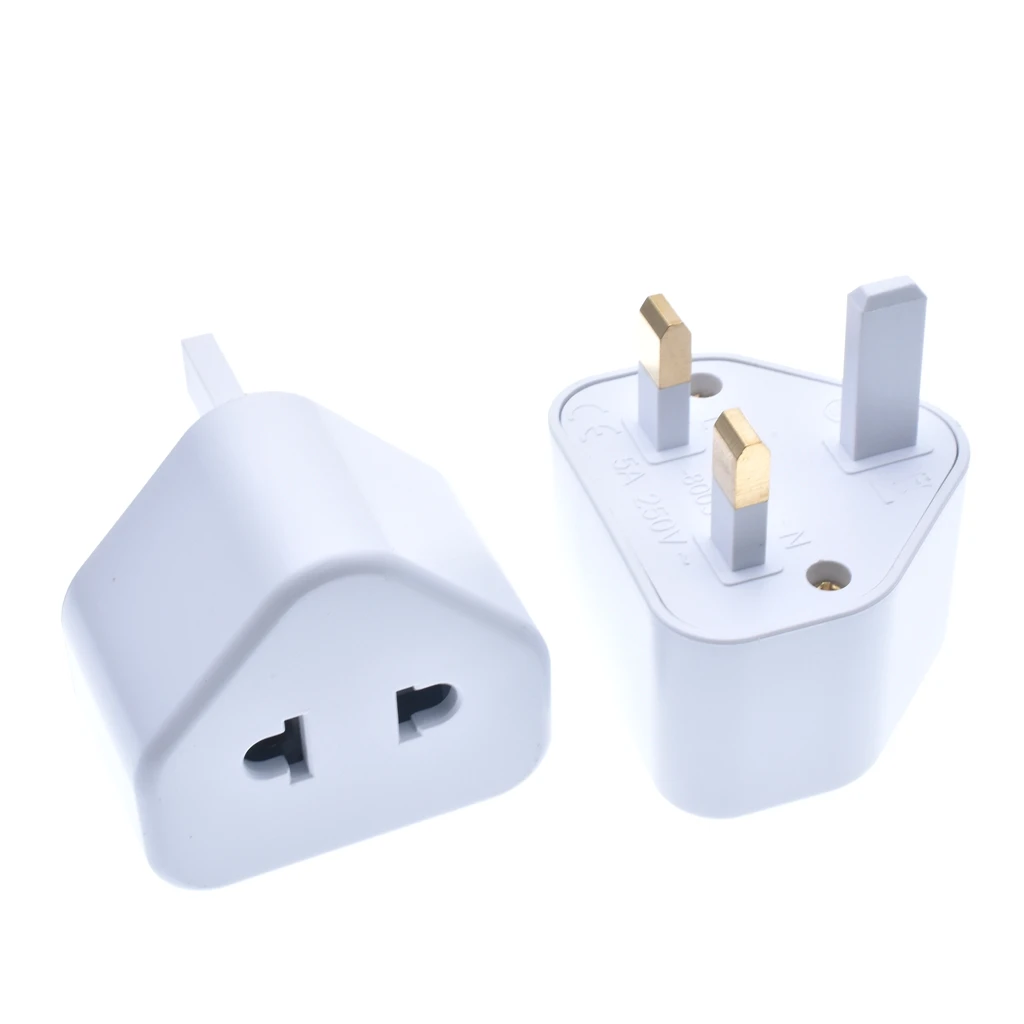 ЕС и США 2-контактный до английская вилка с 3 зубцами Универсальный адаптер