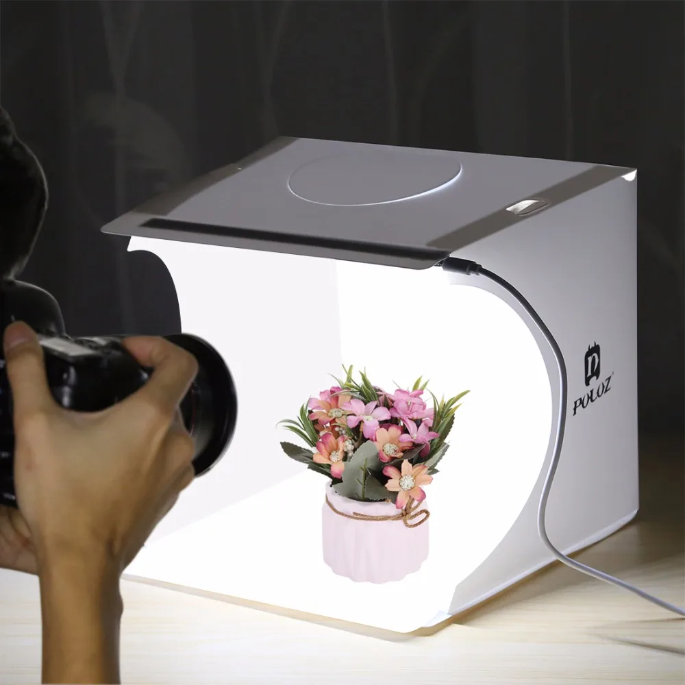 Cadiso Складная Мягкая коробка 20 см светодиодный мини фотостудия диффузный лайтбокс фото с черно-белым фоном для камеры телефона
