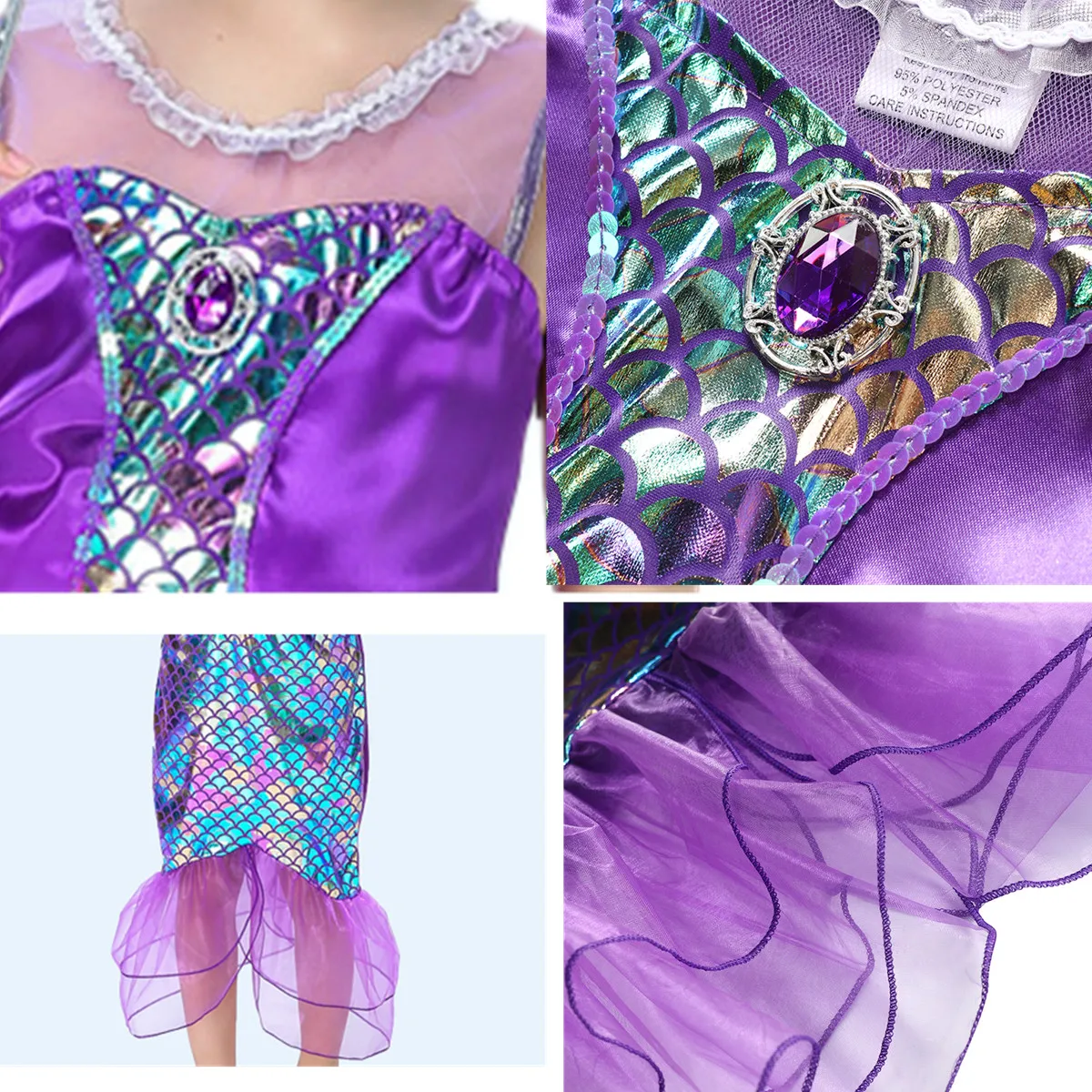 Little Mermaid Ariel Princess Girl Dress Cosplay Costumes For Baby Girl Mermaid Dress Up Sets Children Birthday Party Clothing baby dresses for wedding