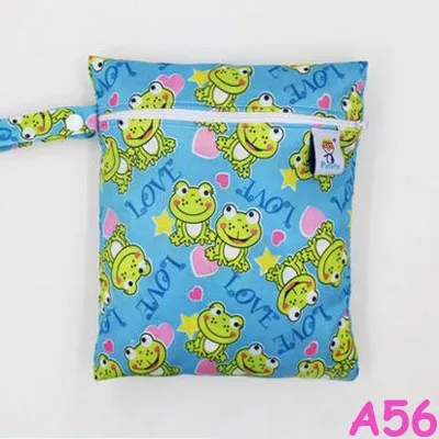 20*25 см, Pororo, один карман, влажная сумка, детская тканевая сумка для подгузников, водонепроницаемая многоразовая сумка для подгузников, маленький размер, сухая сумка для мам - Цвет: a56