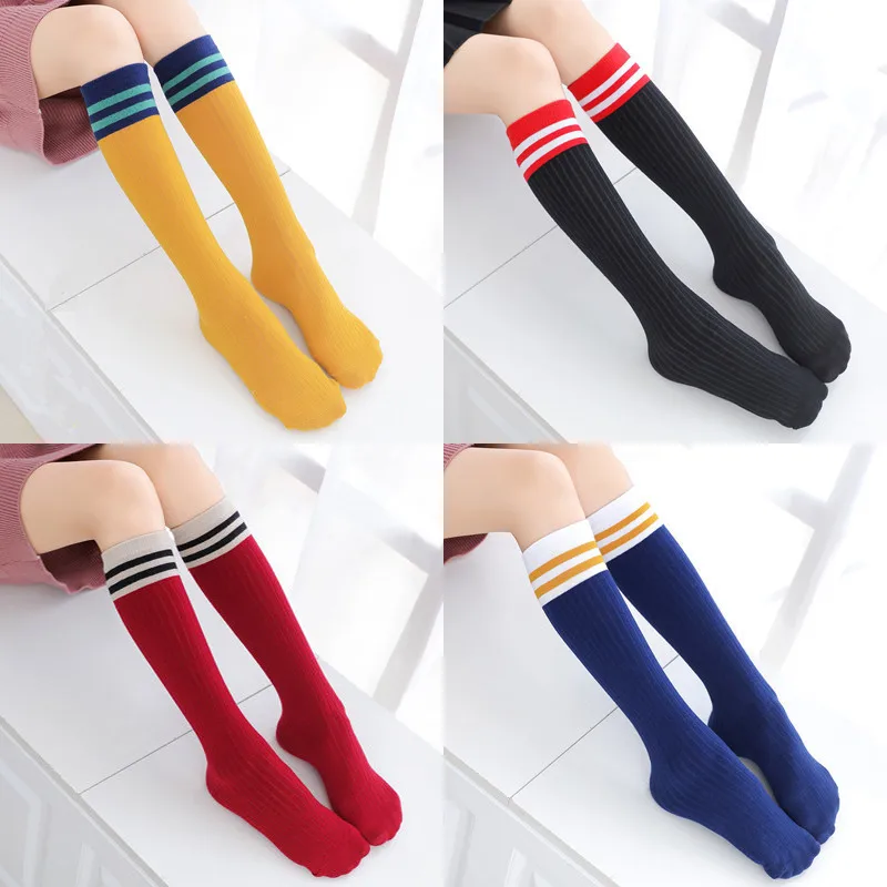 

Kids Boys Toddlers Girls Socks Knee High Long Soft Cotton Baby Socks Stripped Children Socks School Clothes 4-9 Years