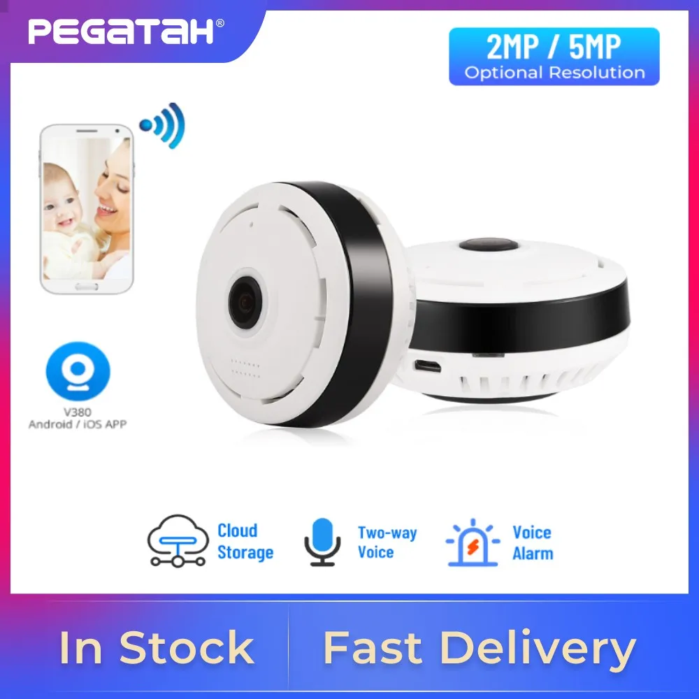 5MP/960P Wifi Panorama Fisheye Camera 960P Lamp CCTV Video IP Surveillance Alarm Night Vision P2P wireless Bulb | Безопасность и