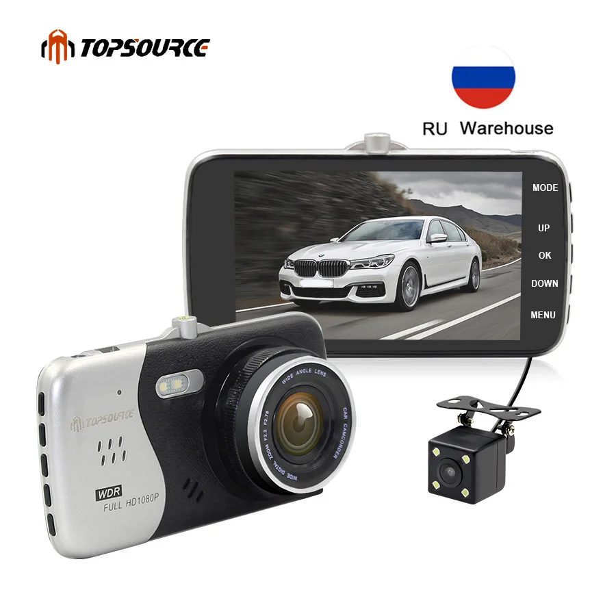 TOPSOURCE, 4 дюйма, ips экран, Автомобильный видеорегистратор Novatek NTK96658, автомобильная камера T818, видеорегистратор, Full HD, 1080 P, видео, 170 градусов, видеорегистратор