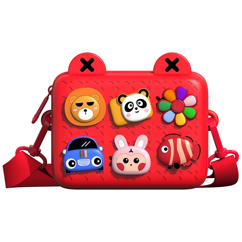 Kids Crossbody Toddler Purse Cute Shoulder Messenger Bags Children Handbag for Boys Girls Removable DIY Cartoon Deco