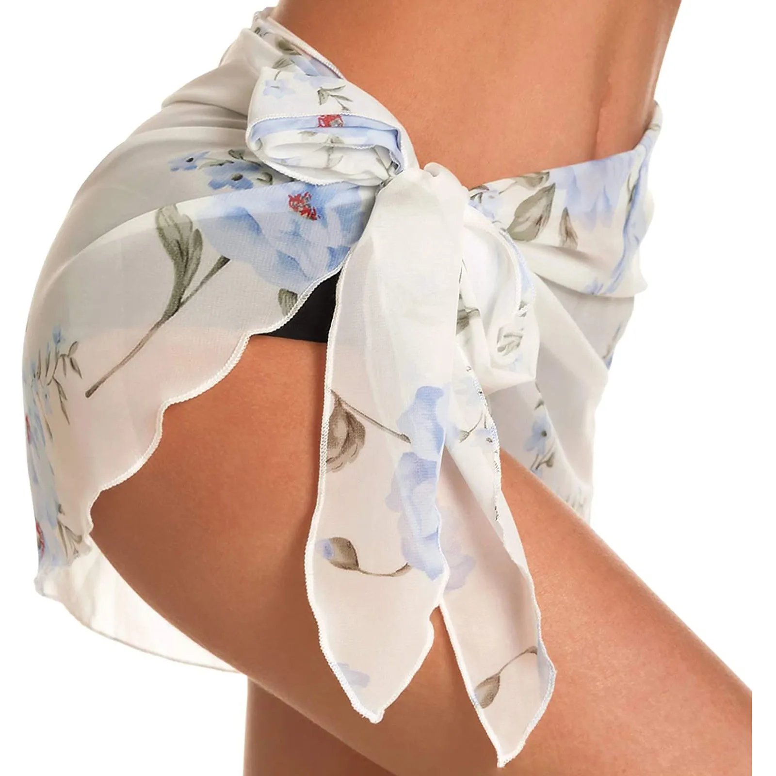 

Sexy Women Cover Up 2021 New Stylish Ladies Chiffon Short Sarong Wrap Holiday Beach Swimwear Mini Sarongs Summer Bathing Suit