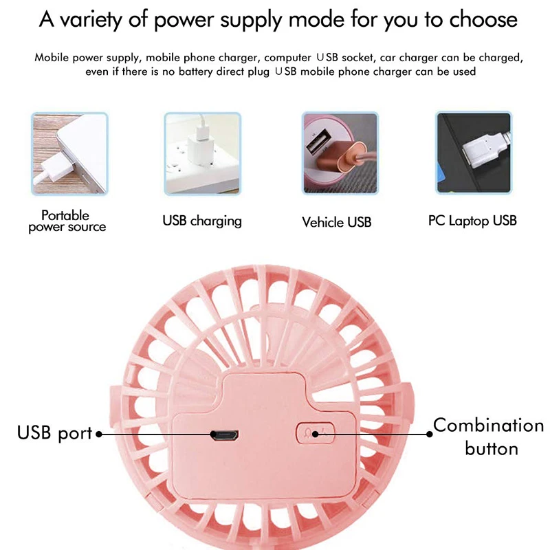 

Portable Stroller Fan Mini Handheld Personal Fan with Flexible Octopus Tripod Baby Desk Fan with LEDs Light Nightlight