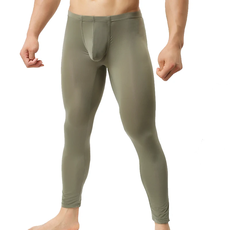 

Ice Silk Для мужчин в разных цветах; Леггинсы Мужская пижама Long Johns Для мужчин сексуальное нижнее белье Нижние штаны прозрачные ультра-тонкие ле...