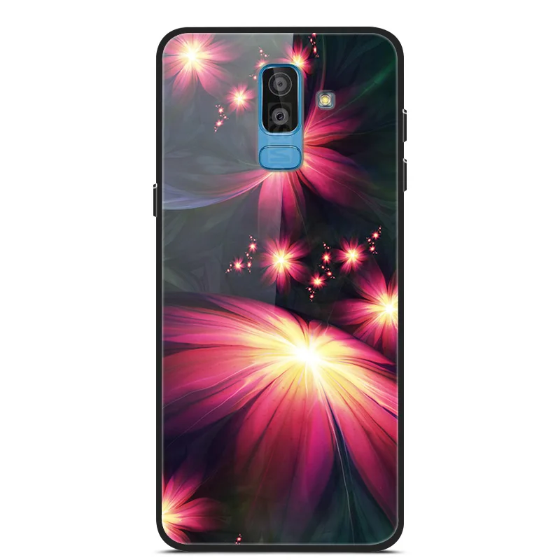 

Case For Samsung Galaxy J8 2018 Phone Back Cover With Black Silicone Bumper Series 1