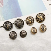 10pcs popular goat pattern vintage buttons for clothes sewing supplies and accessories vintage lion pattern shirt jacket buttons