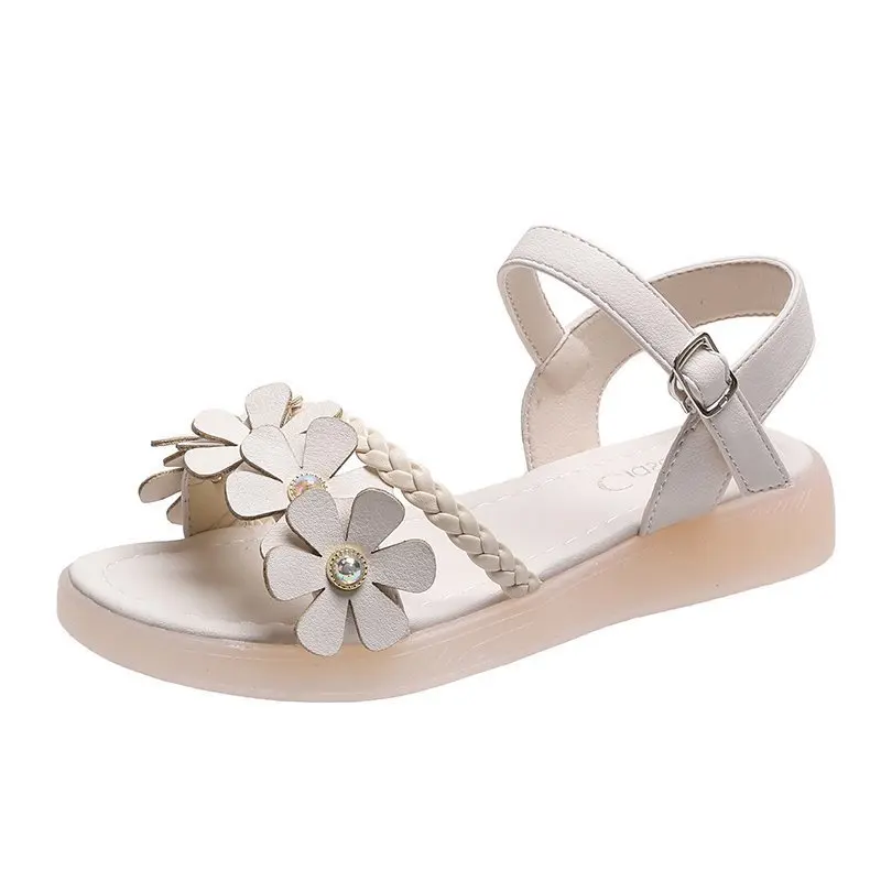 

Roman Summer Floral Sandals Ladies Shoes 2021 Beach Sandals Round Toe 35-40