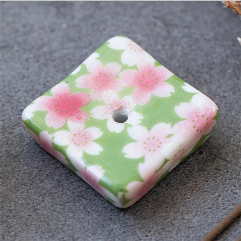 

Ceramic Incense Sticks Square Incense Sticks Retro Vintage Pattern Line Pattern Ceramic Incense Holder Home Decoration Ornaments