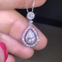 diwenfu s925 sterling silver 45cm necklace diamond pendant for women wedding white topaz gemstone silver 925 jewelry necklaces