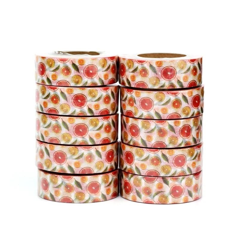 

NEW 10pcs/Lot Decorative Fresh Fruit Lemon Slices Washi Tapes Bullet Journal Adhesive Masking Tape Stationery