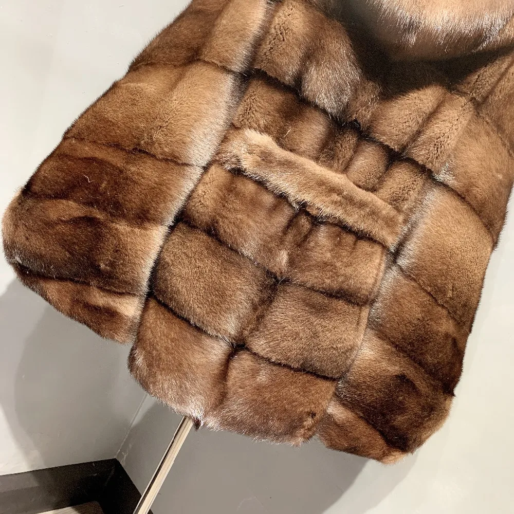 Новое поступление шуба из настоящей норки с капюшоном X-Long Pelt шуба из натурального меха для женщин из натуральной норки шуба зимняя теплая MKW-142