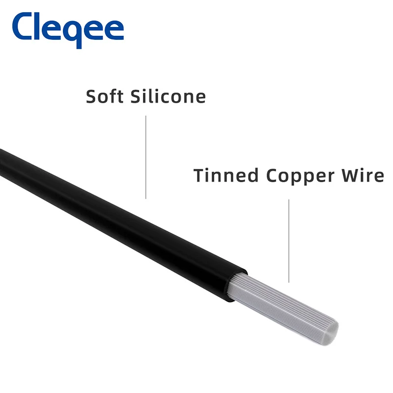 Cleqee P1520 5 шт. двойной SMD IC тестовый крюк зажим свинцовый силиконовый кабель 20AWG