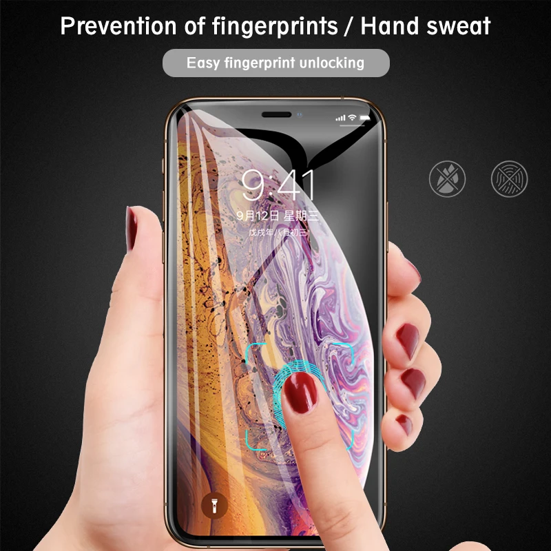 Изогнутое защитное стекло 9D с полным клеем для iPhone 11 Pro Max X XS XR закаленное 6 6S 8 7 Plus |