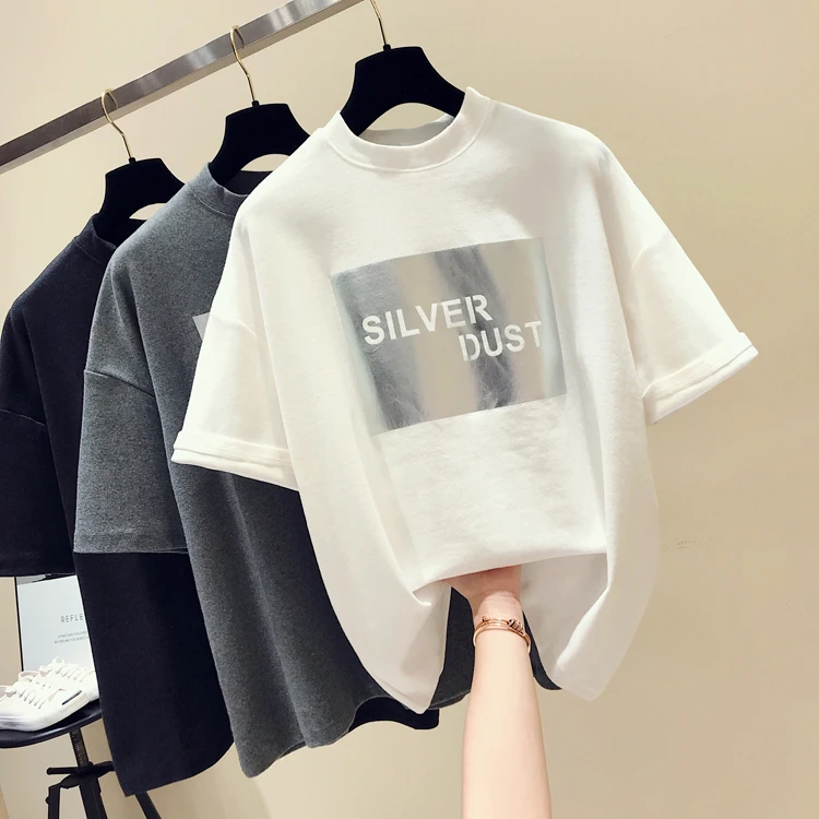 Женская футболка с коротким рукавом новая хлопковая белая свободные футболки