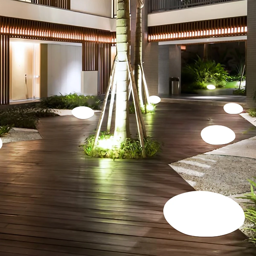 

SUNYIMA 25/32cm RGB Solar Garden Light Outdoor Waterproof Cobblestone Shape Decoration Lights Night Light For Lawn Ground Yar