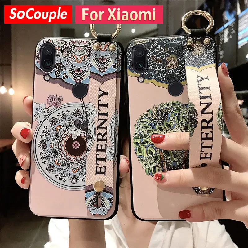 SoCouple ремешок чехол для Redmi Note 9S 7 8 10 Pro крышка Xiaomi 9 A3 Lite 9t pro цветы в стиле Ретро
