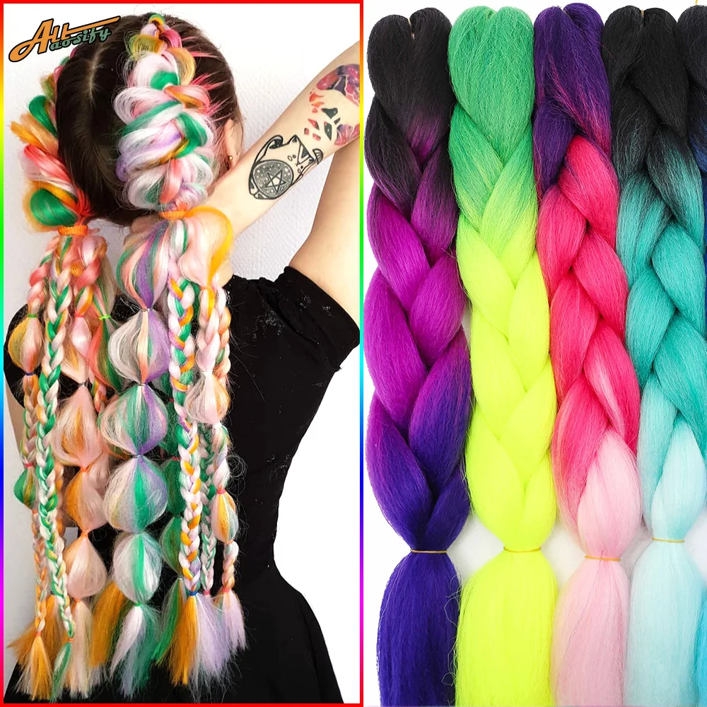 

Удлинители для волос Джамбо, синтетические косички для вязания крючком, стиль 100, цвет эконом, розовый, зеленый, светлый, синий, фиолетовый, О...