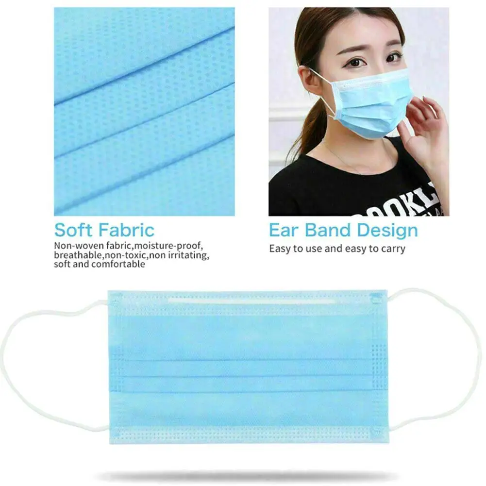 5/20/40pcs Anti-virus/dust Face Mask Protective Cover Masks Disposable Surgical Mouth-muffle Blue AntiPollution Respirator | Дом и сад