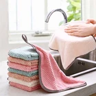 Кухонная тряпка из микрофибры, эффективное Впитывающее Влагу полотенце для ежедневной чистки посуды, антипригарная масляная тряпка, плотная ткань, домашняя подвесная тряпка