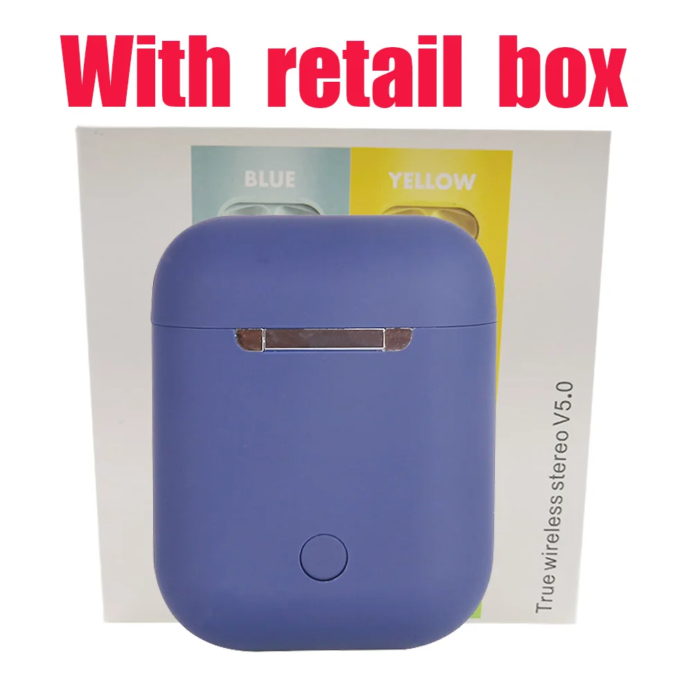 i12D dark colorbox Оригинальные Macaron i12 TWS беспроводные наушники Bluetooth 5,0 наушники 12 сенсорные настоящие стерео наушники для андроида спортивные наушники для телефона - Цвет: i12D dark colorbox