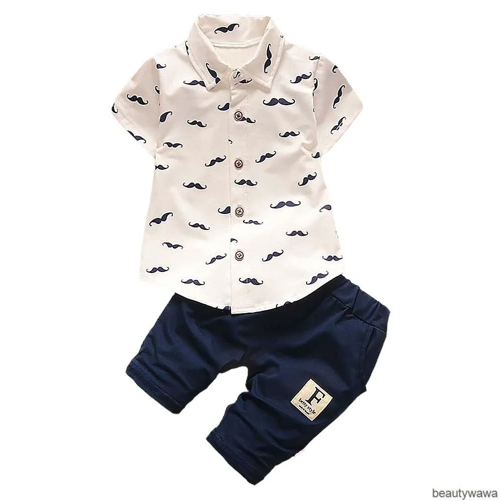

Available Summer Boy Casual Shirt + Shorts Suit Baby Kids Clothing Set Korean Fashion Beauty