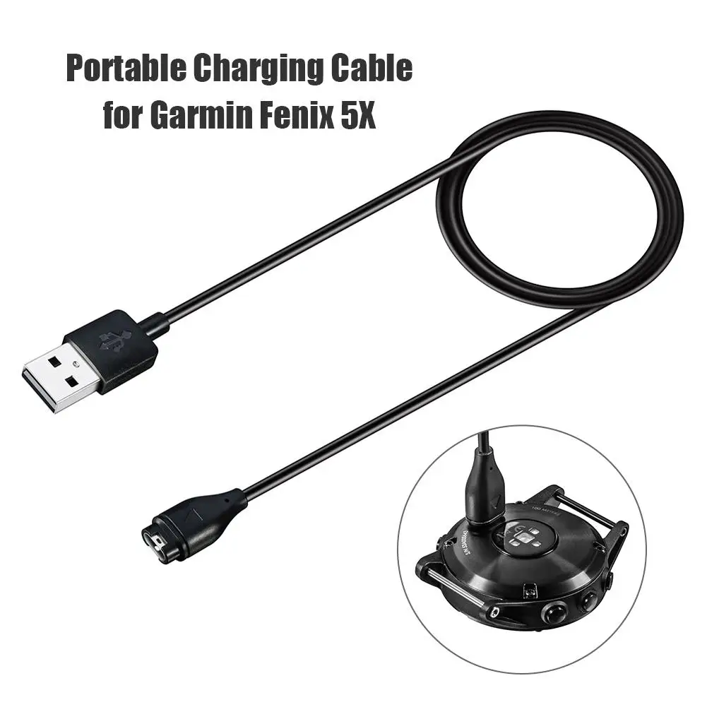 1m USB Charging Cable Charger for Garmin Fenix 6S 6 5 Plus 5X Vivoactive 3 Approach x10 Forerunner 945/935/245/245M/45/45S