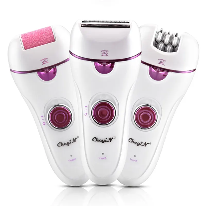 

CkeyiN 3In1 Electric Epilator Women Painless Lady Shaver Razor Bikini Trimmer Hair Removal USB Rechargeable Feet Callus Remover