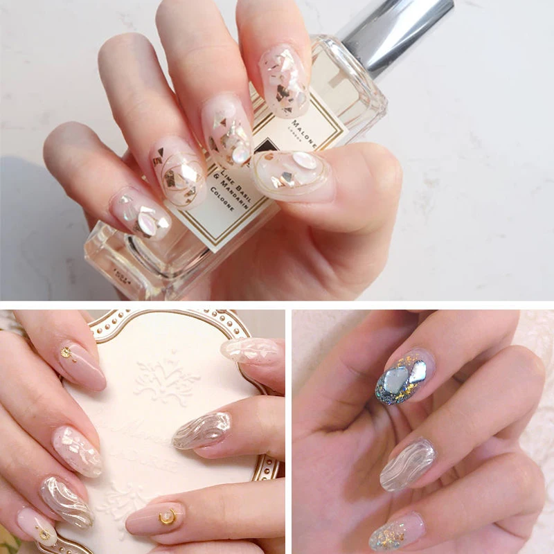 Камень ракушка для маникюра 12 цветов ракушки ногтей сверхтонкий декоративный