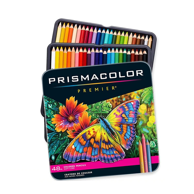 

Prismacolor Premier масляные цветные карандаши 24/48/72/150 шт. набор оловянных коробок с мягким сердечником в стиле портретной кожи