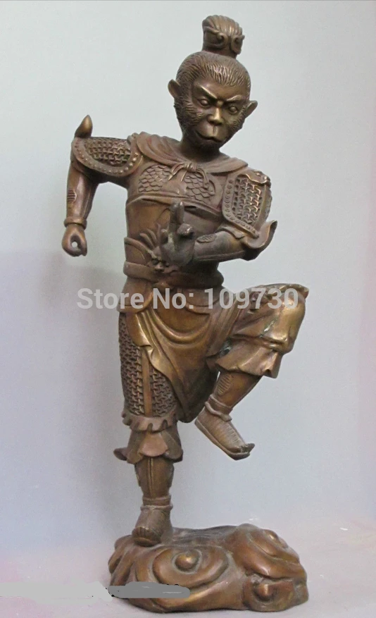 001647 19&quotChinese Year Zodiac Animals Bronze Monkey King Son Goku Sun Wukong Statue (A 0319 discount 35%) | Дом и сад