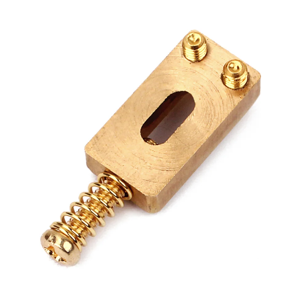 

6pcs Brass Compensated Bridge Saddles with Wrench for Electric Guitar Bass GAQ13 (Golden)