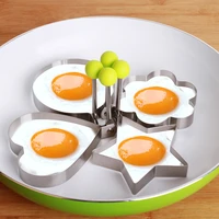 5pcs thickened stainless steel omelet omelette mold fried egg poached pancake 1 set kitchen accessories reusable bakery tools