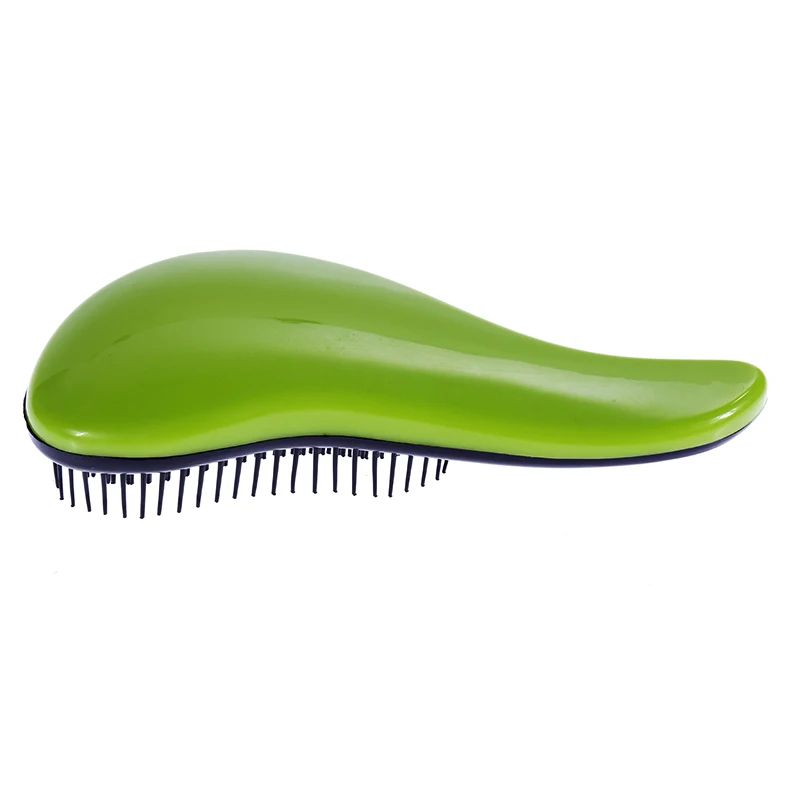small size green 1 шт., Антистатическая щетка для волос, расческа, инструменты для укладки, душ, электропластина, распутывание, массажные расчески для салона, для укладки волос, для женщин и девочек - Цвет: small size green