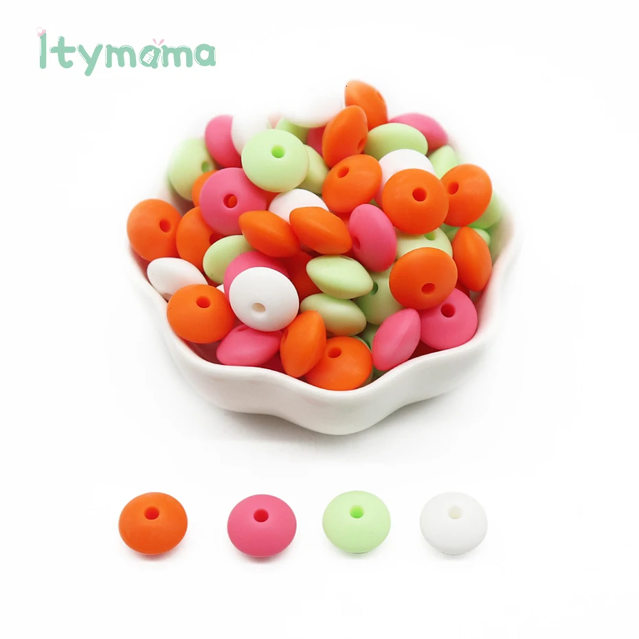 Itymama, 60 шт., пищевые силиконовые счеты, бусины, жемчуг, силиконовые бусины, сделай сам, Прорезывание Зубов, уход за ребенком, ожерелье, соска, цепочка, детский Прорезыватель