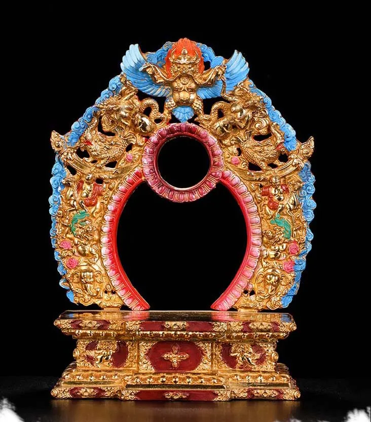 36 см большой храм поставки хорошее Будды SUPANNA Гаруда цветной рисунок