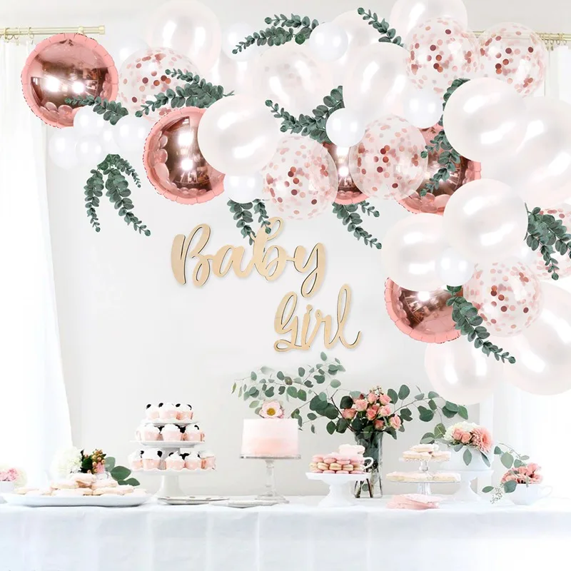 Воздушные шары гирлянда белые и золотые латексные для детского душа украшения